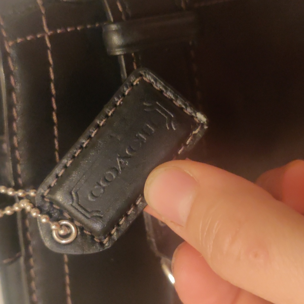 Coach Vintage black leather Hampton style satchel bag - Picture 3 of 9